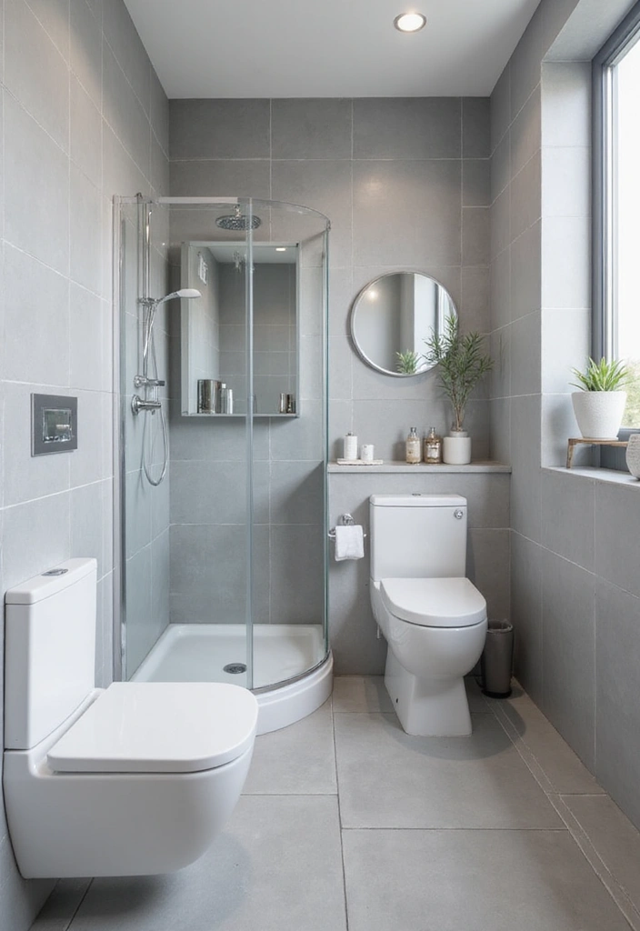 27 Gray Tile Bathroom Designs That Feel Timeless - 12. Gray and White Color Schemes 1