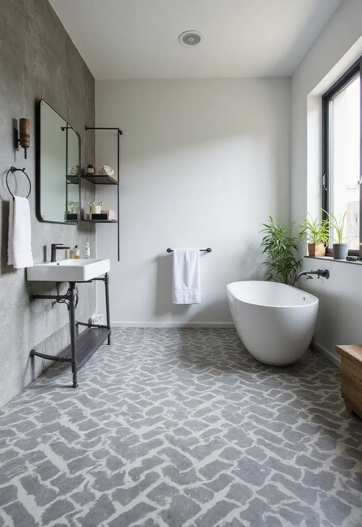 27 Gray Tile Bathroom Designs That Feel Timeless - 6. Patterned Gray Tiles 1