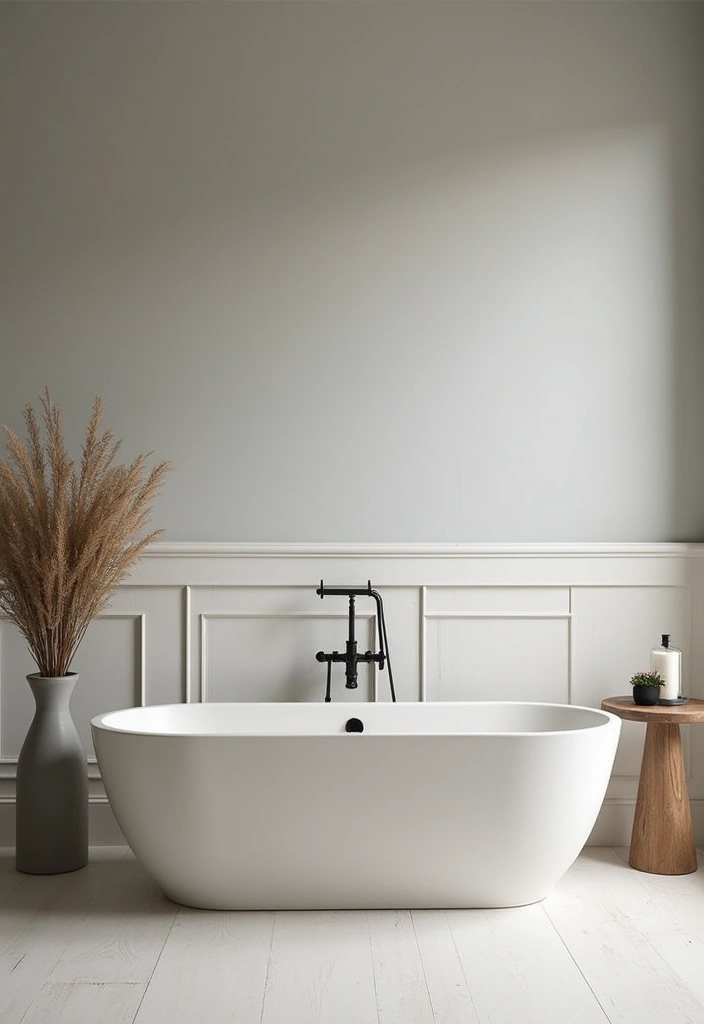 27 Grey And Cream Bathroom Ideas For Neutral Lovers - 10. Elegant Bathtub Displays 1