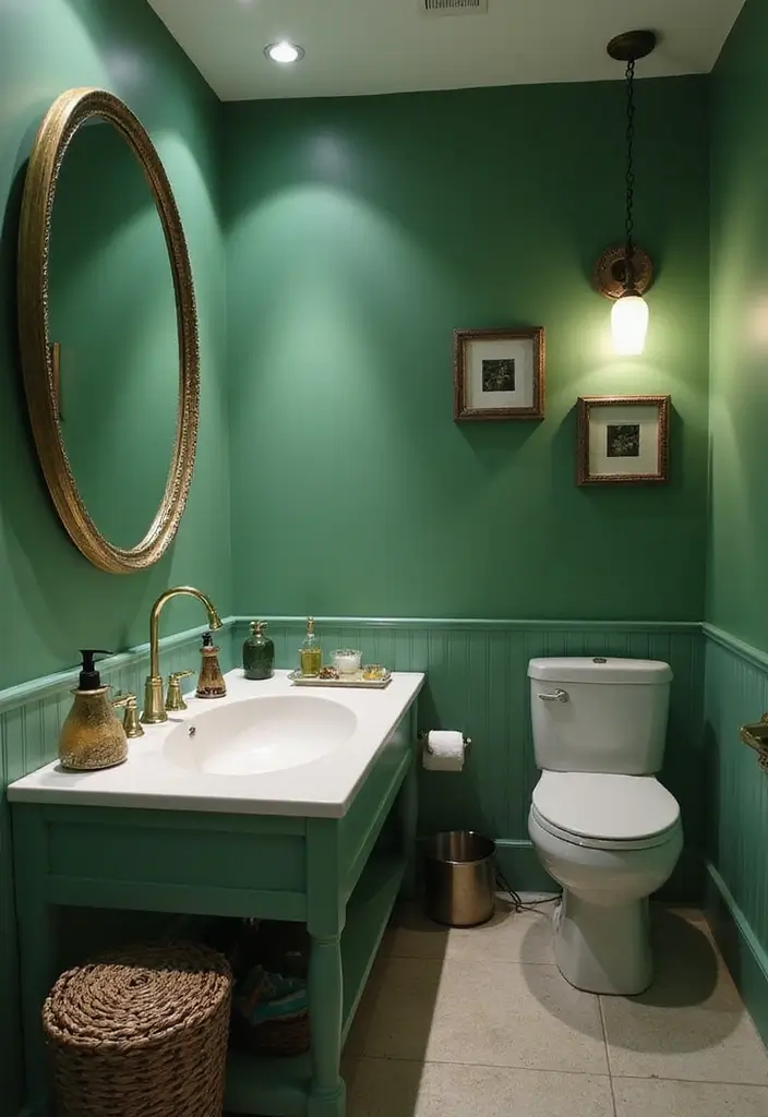 27 Jade Green Bathroom Ideas That Calm The Mind - 10. Layered Lighting 1