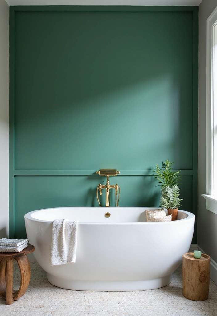 27 Jade Green Bathroom Ideas That Calm The Mind - 8. Bold Green Statement Walls 1