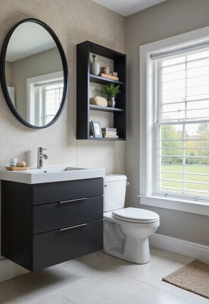 27 Modern Bathroom Black Design Trends For 2024 - 16. Black Organizers and Storage 1