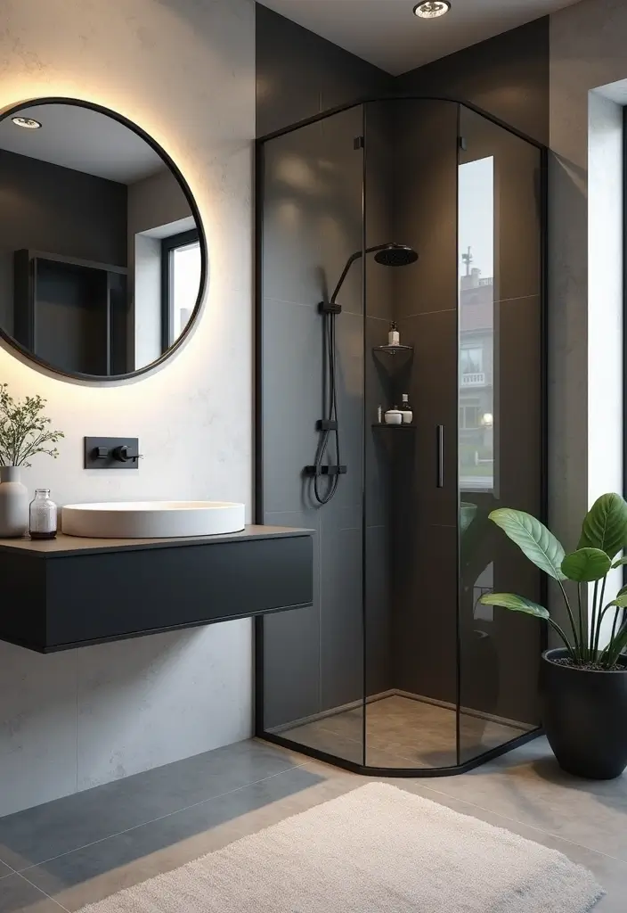 27 Modern Bathroom Black Design Trends For 2024 - 22. Black Accent Decor 1