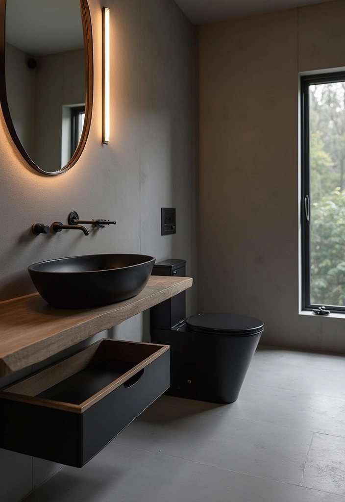 27 Modern Bathroom Black Design Trends For 2024 - 24. Black Sinks 1