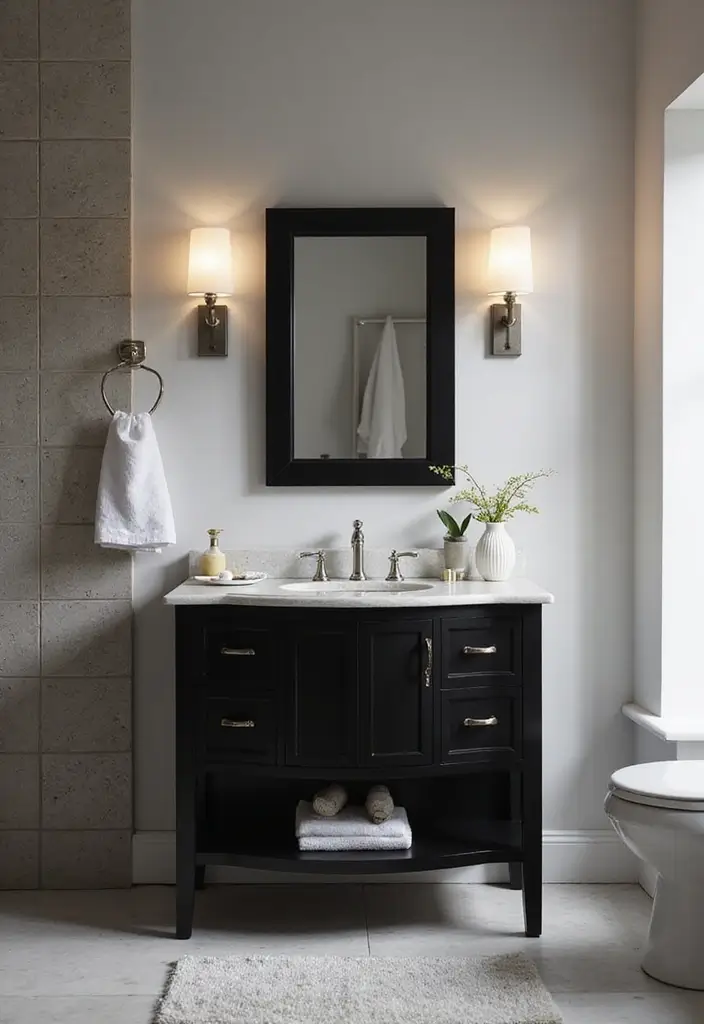 27 Modern Bathroom Black Design Trends For 2024 - 4. Black Vanity Cabinets 1