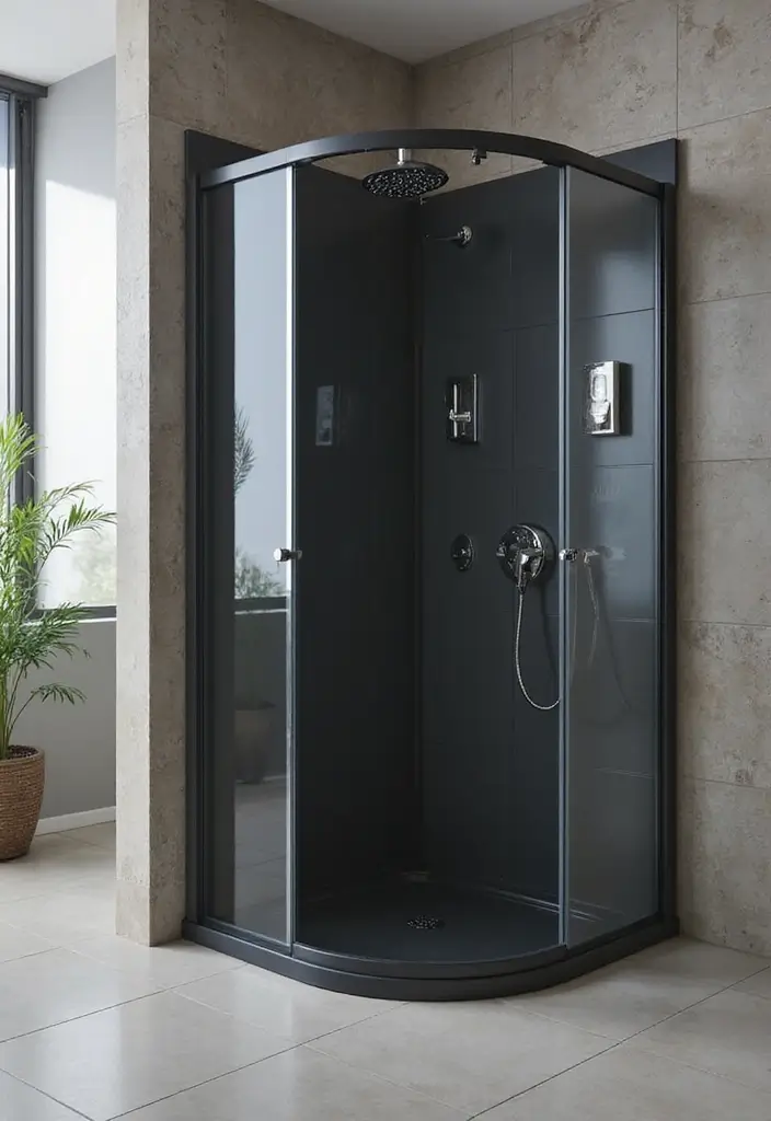 27 Modern Bathroom Black Design Trends For 2024 - 8. Black Shower Enclosures 1