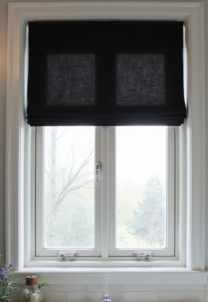 27 Modern Bathroom Design Black And Sleek - 24. Black Window Treatments 1