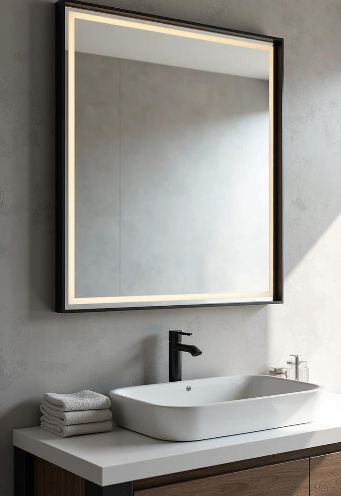 27 Modern Bathroom Design Black And Sleek - 9. Statement Mirrors 1