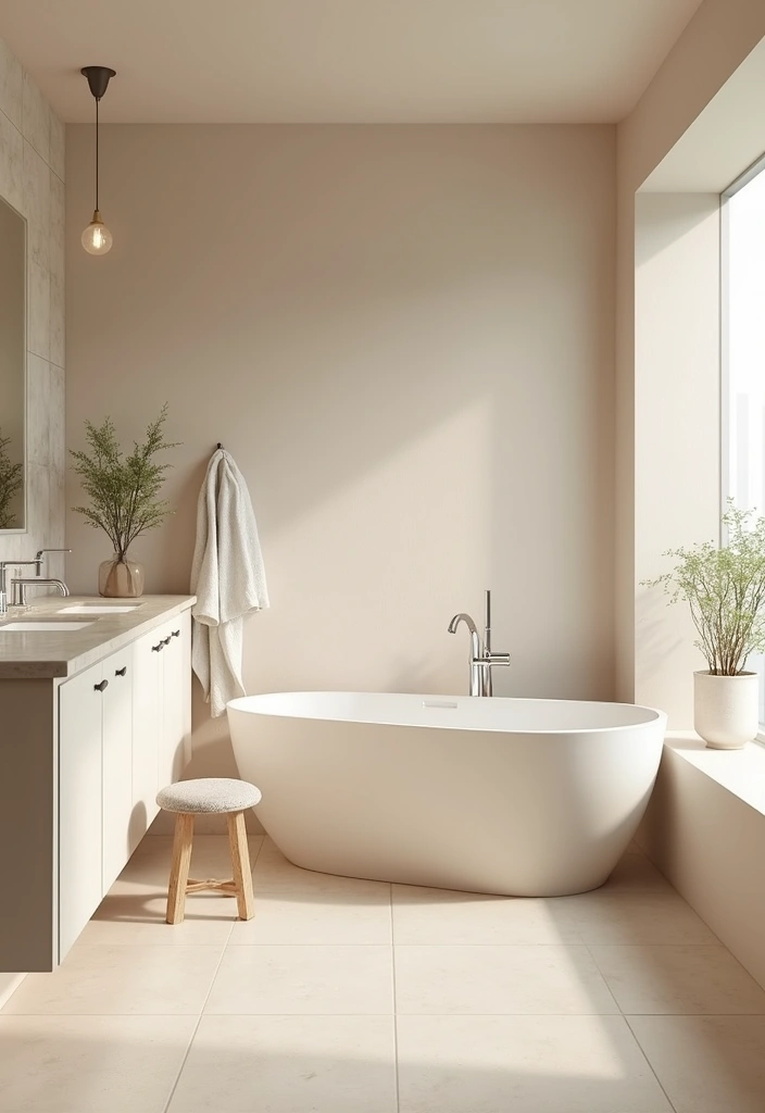 27 Nude Bathroom Ideas That Feel Minimalist - 11. Consider a Neutral Color Palette 1