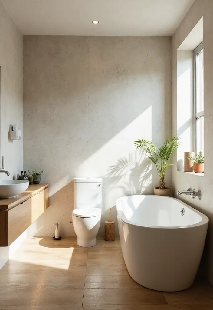 27 Nude Bathroom Ideas That Feel Minimalist - 24. Minimalist Floor Options 1
