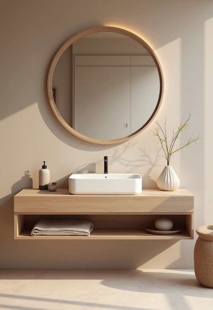 27 Nude Bathroom Ideas That Feel Minimalist - 3. Minimalist Vanity Designs 1