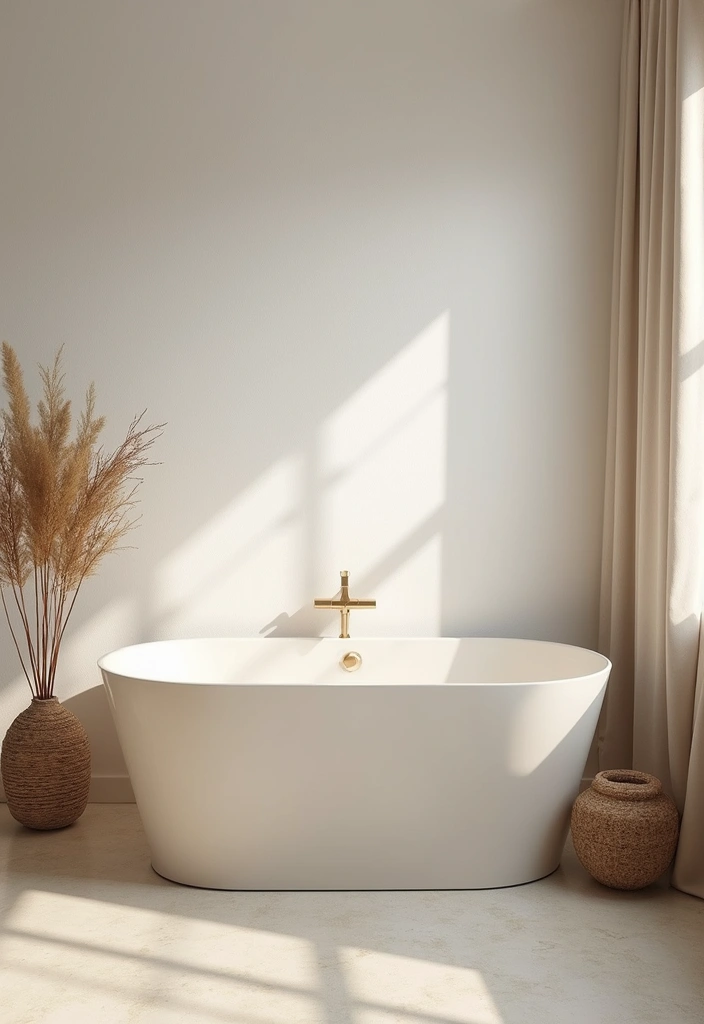 27 Nude Bathroom Ideas That Feel Minimalist - 6. Serene Bathtubs 1