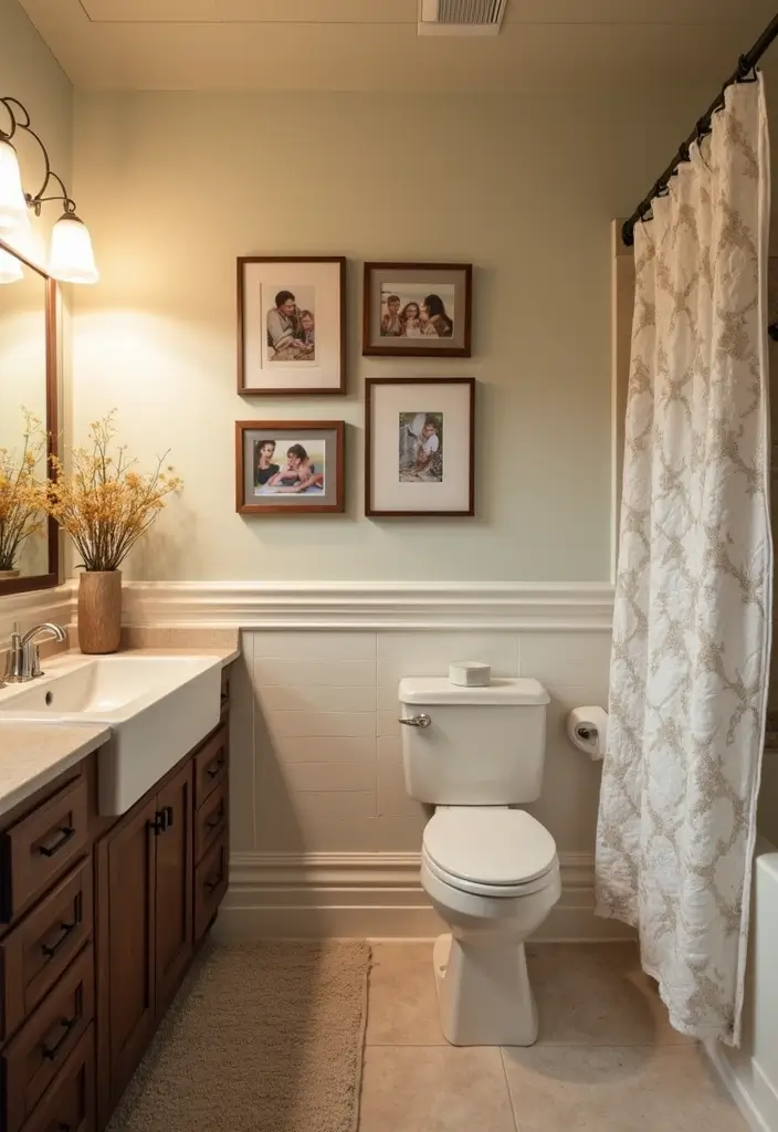 27 Secondary Bathroom Ideas That Feel Functional - 17. Personalized Decor 1