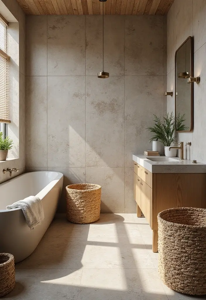27 Secondary Bathroom Ideas That Feel Functional - 22. Textured Materials 1