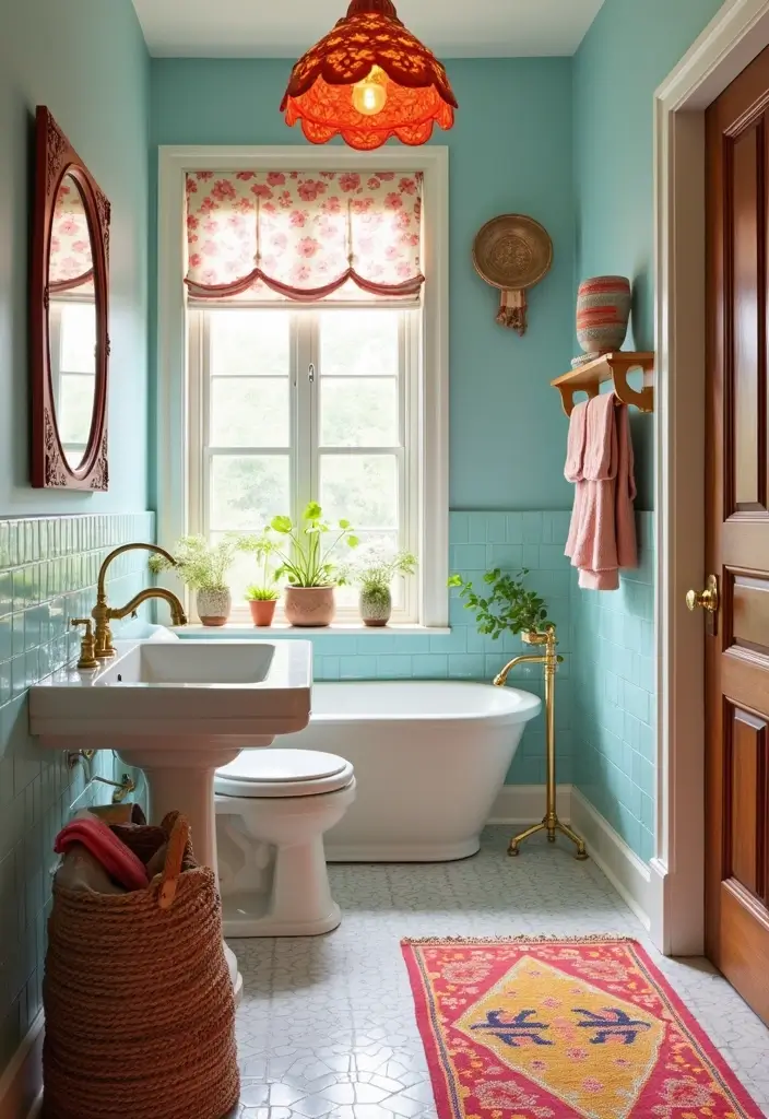 27 Secondary Bathroom Ideas That Feel Functional - 8. Colorful Accents 1