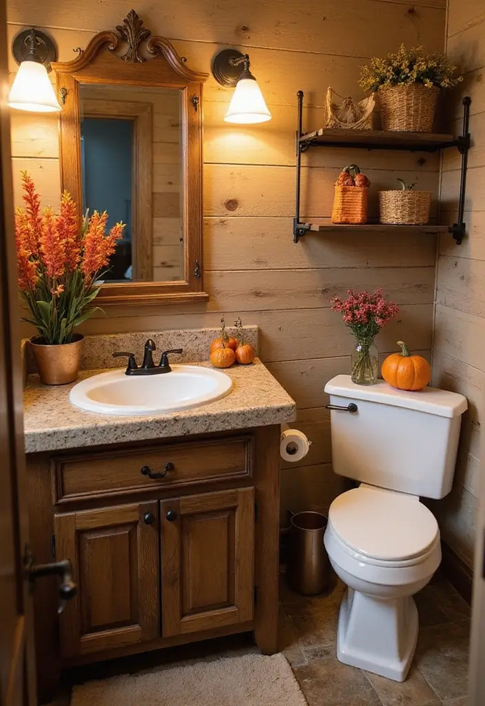 28 Bar Bathroom Ideas That Impress Guests - 20. Seasonal Decor Switches 1