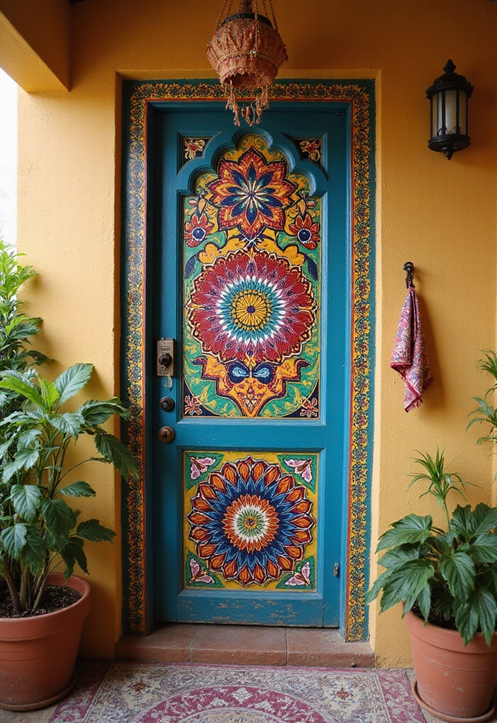 28 Bathroom Door Ideas Indian Style Inspirations - 10. Painted Designs 1