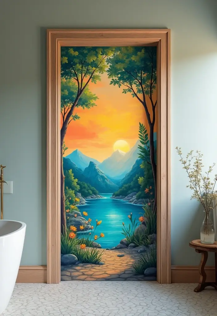 28 Bathroom Door Ideas Indian Style Inspirations - 22. Artistic Murals 1