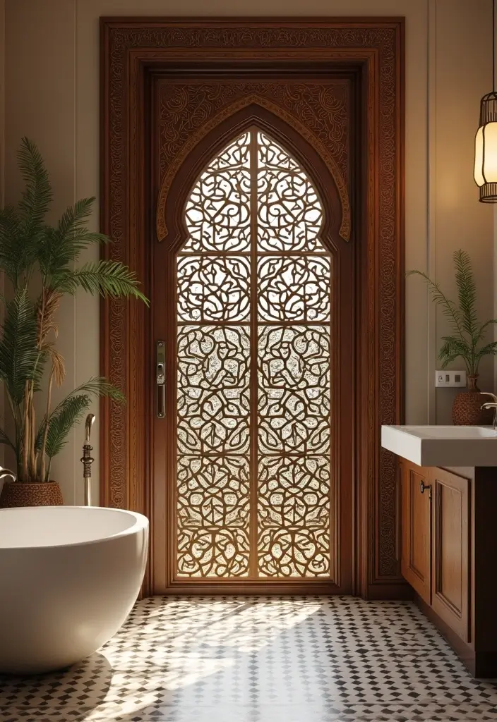 28 Bathroom Door Ideas Indian Style Inspirations - 24. Moroccan Influences 1