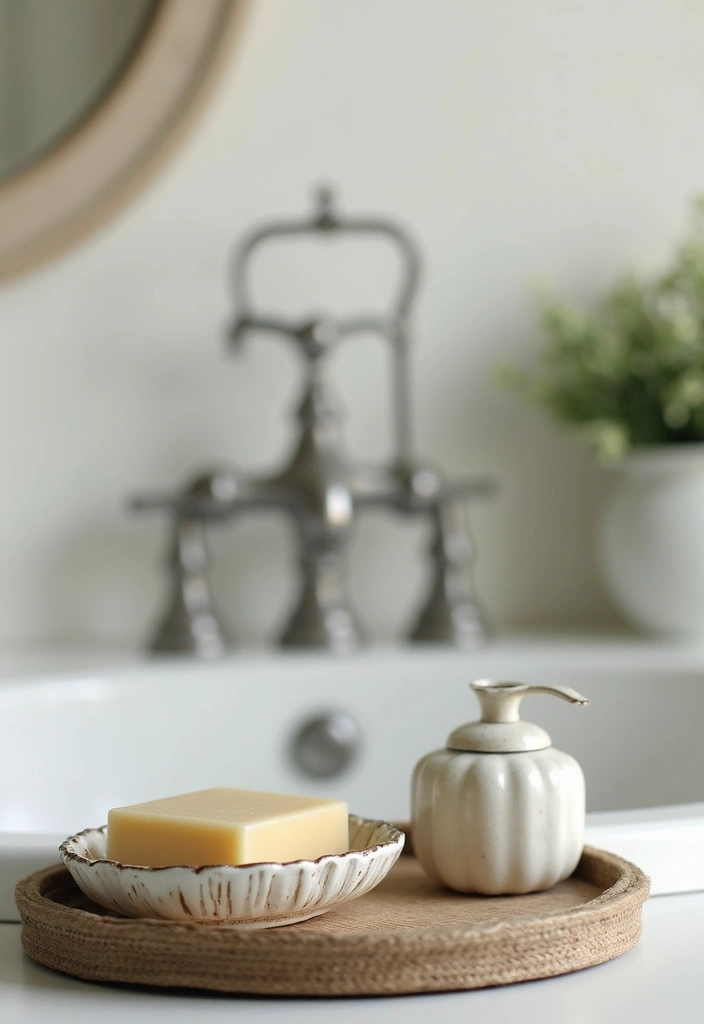 28 Bathroom Ideas Farmhouse Style With Rustic Charm - 12. Vintage Accessories 1