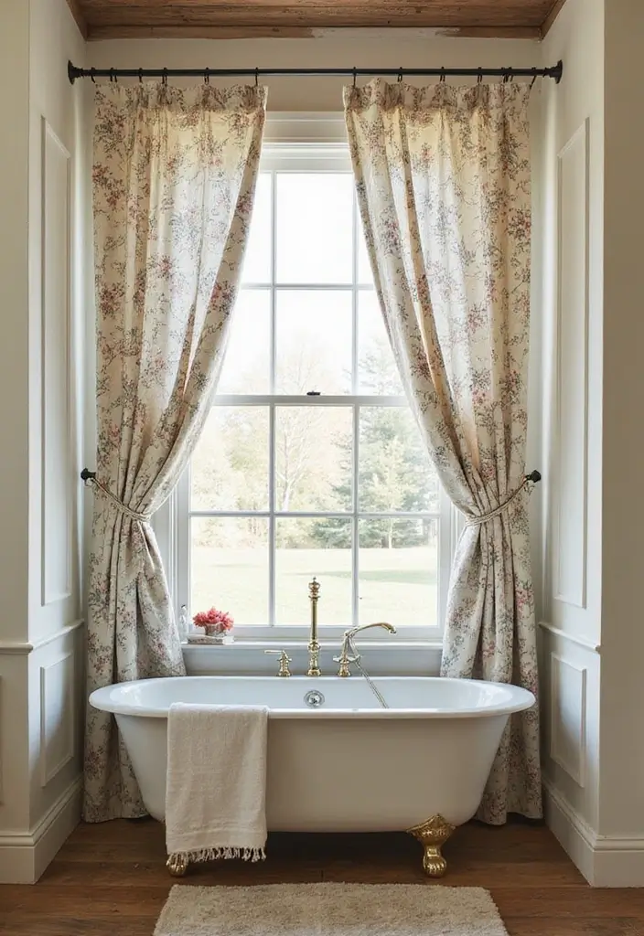 28 Bathroom Ideas Farmhouse Style With Rustic Charm - 16. Rustic Shower Curtains 1