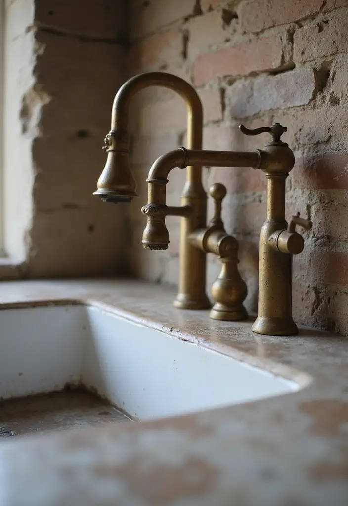 28 Bathroom Ideas Farmhouse Style With Rustic Charm - 2. Vintage Faucets 1