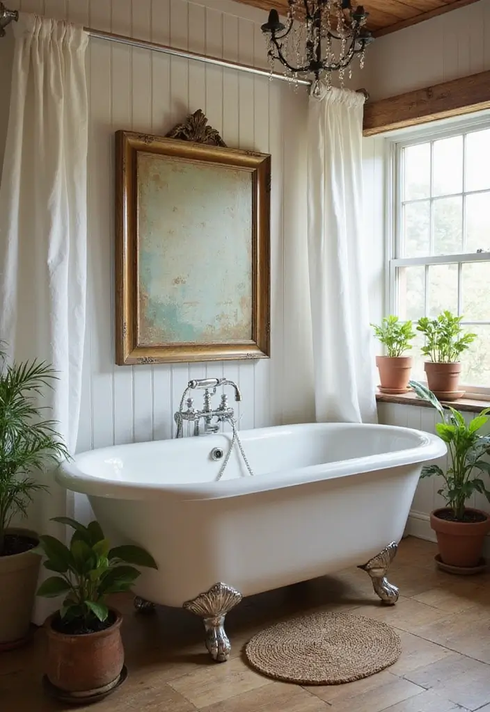 28 Bathroom Ideas Farmhouse Style With Rustic Charm - 4. Clawfoot Bathtubs 1