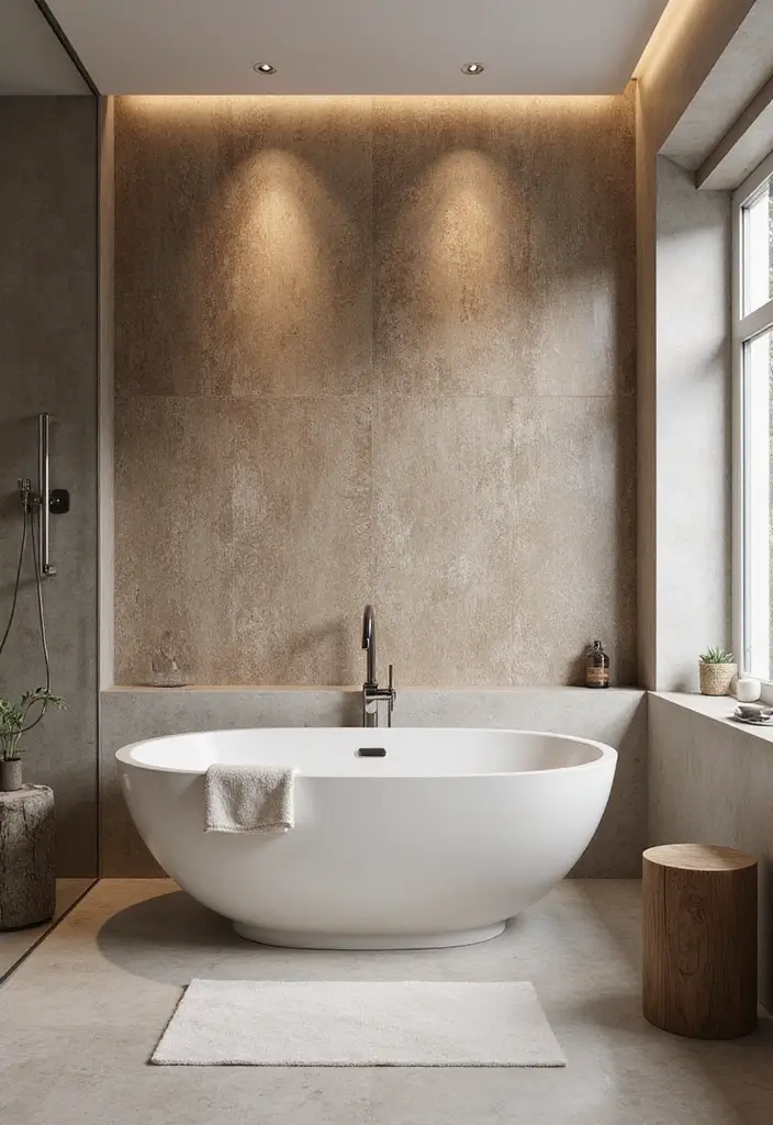 28 Bathroom Ideas With Wallpaper For Texture 15 28 Bathroom Ideas With Wallpaper For Texture - 3. Textured Finishes 1