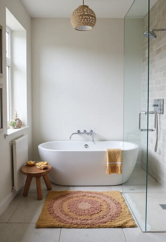 28 Bathroom Nook Ideas That Add Functionality - 28. Stylish Shower Mats 1