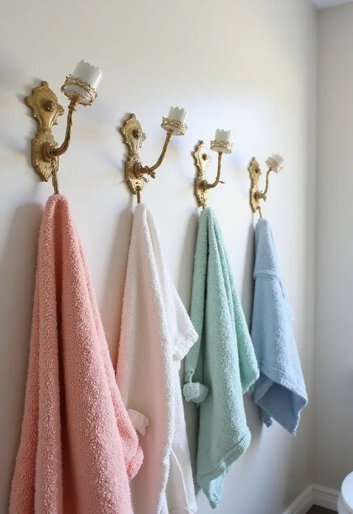 28 Bathroom Nook Ideas That Add Functionality - 7. Decorative Hooks 1