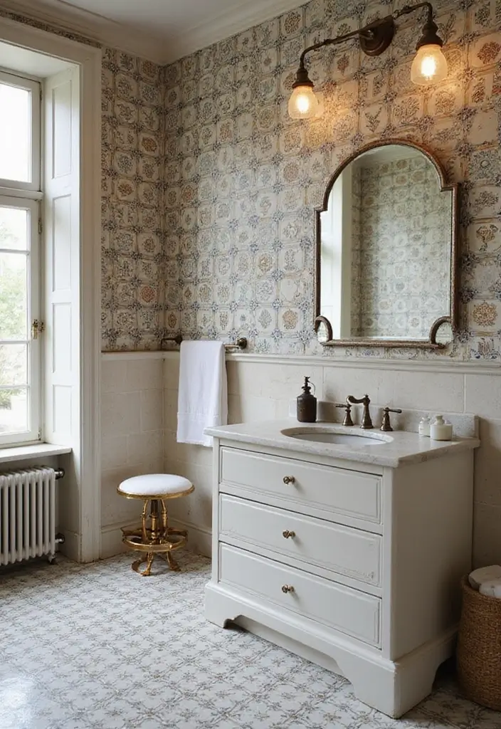 28 Bathroom Tile Ideas Floor Design Trends For 2024 - 12. Vintage Tiles 1