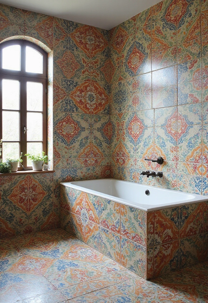 28 Bathroom Tile Ideas Floor Design Trends For 2024 - 14. Eco-Friendly Cement Tiles 1
