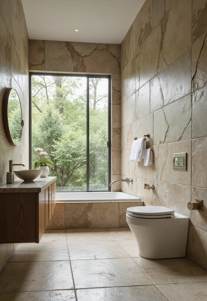 28 Bathroom Tile Ideas Floor Design Trends For 2024 - 20. Nature-Inspired Designs 1