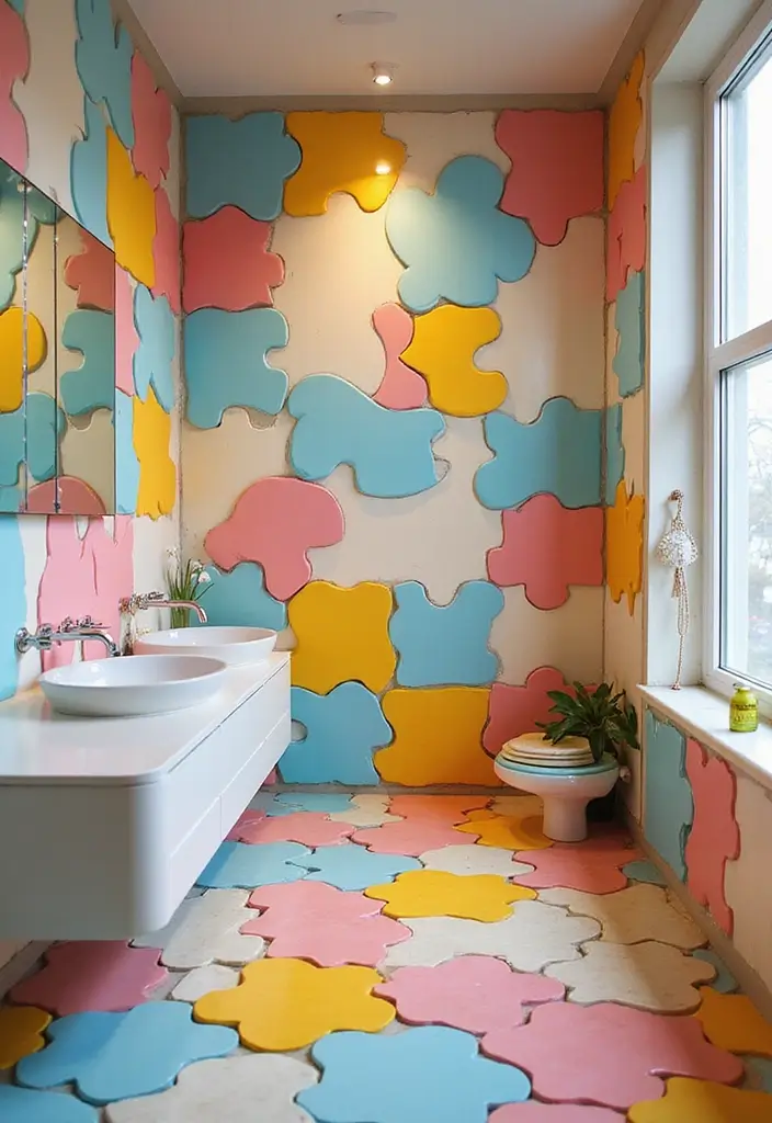 28 Bathroom Tile Ideas Floor Design Trends For 2024 - 24. Fun Shapes 1