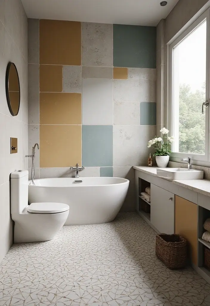28 Bathroom Tile Ideas Floor Design Trends For 2024 - 9. Geometric Tiles 1