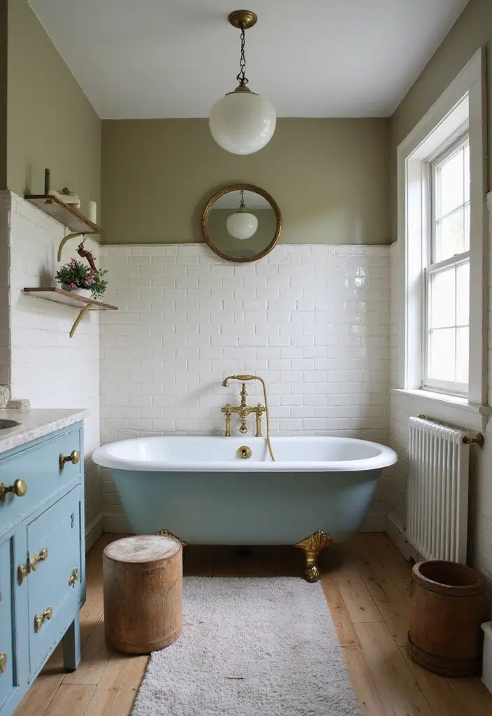 28 Boho Western Bathroom Ideas With Rustic Flair - 2. Vintage-inspired Fixtures 1