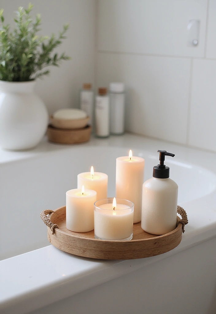 28 Boho Western Bathroom Ideas With Rustic Flair - 20. Decorative Bath Trays 1