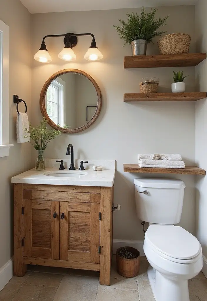 28 Boho Western Bathroom Ideas With Rustic Flair - 5. Rustic Wood Accents 1