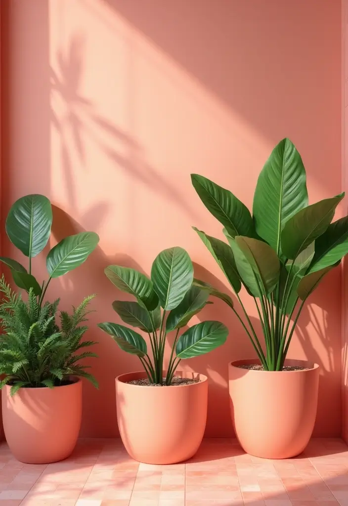 28 Coral Bathroom Ideas That Feel Tropical - 7. Coral Plants 1