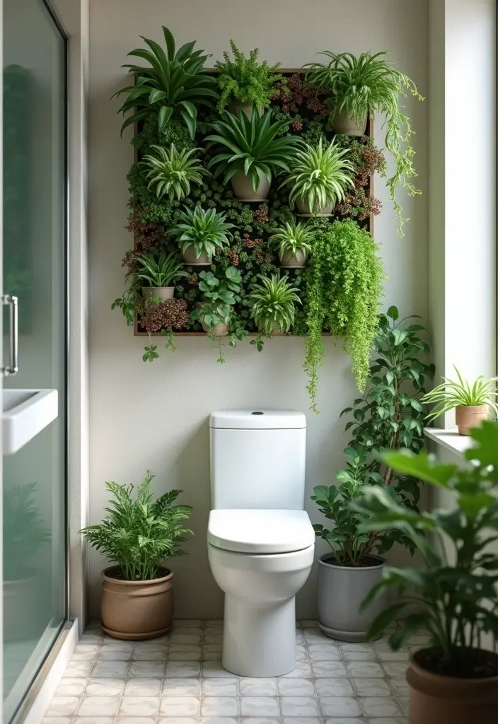 28 Green Wall Bathroom Ideas That Feel Natural - 28. Customizable Green Wall Kits 1