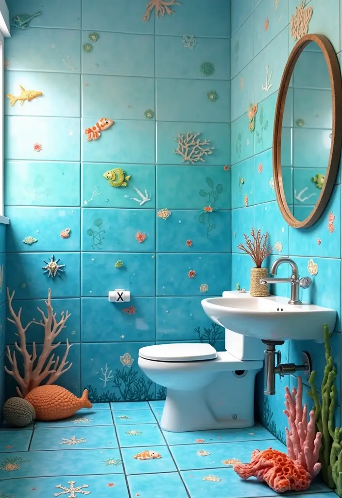28 Kids Bathroom Tile Ideas That Feel Fun - 1. Under the Sea 1