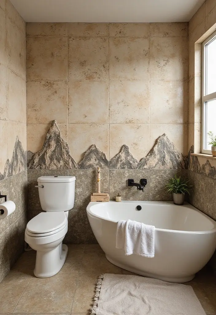 28 Kids Bathroom Tile Ideas That Feel Fun - 24. Adventure Awaits 1