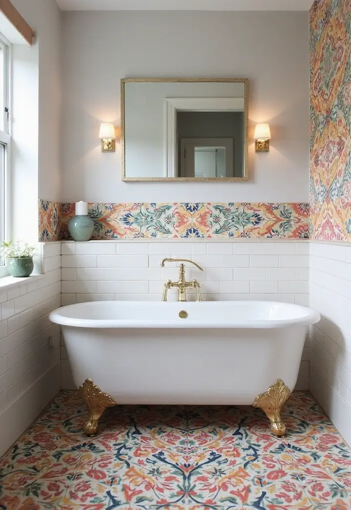 28 Modern Bathroom Ideas That Feel Sleek - 12. Statement Tiles 1