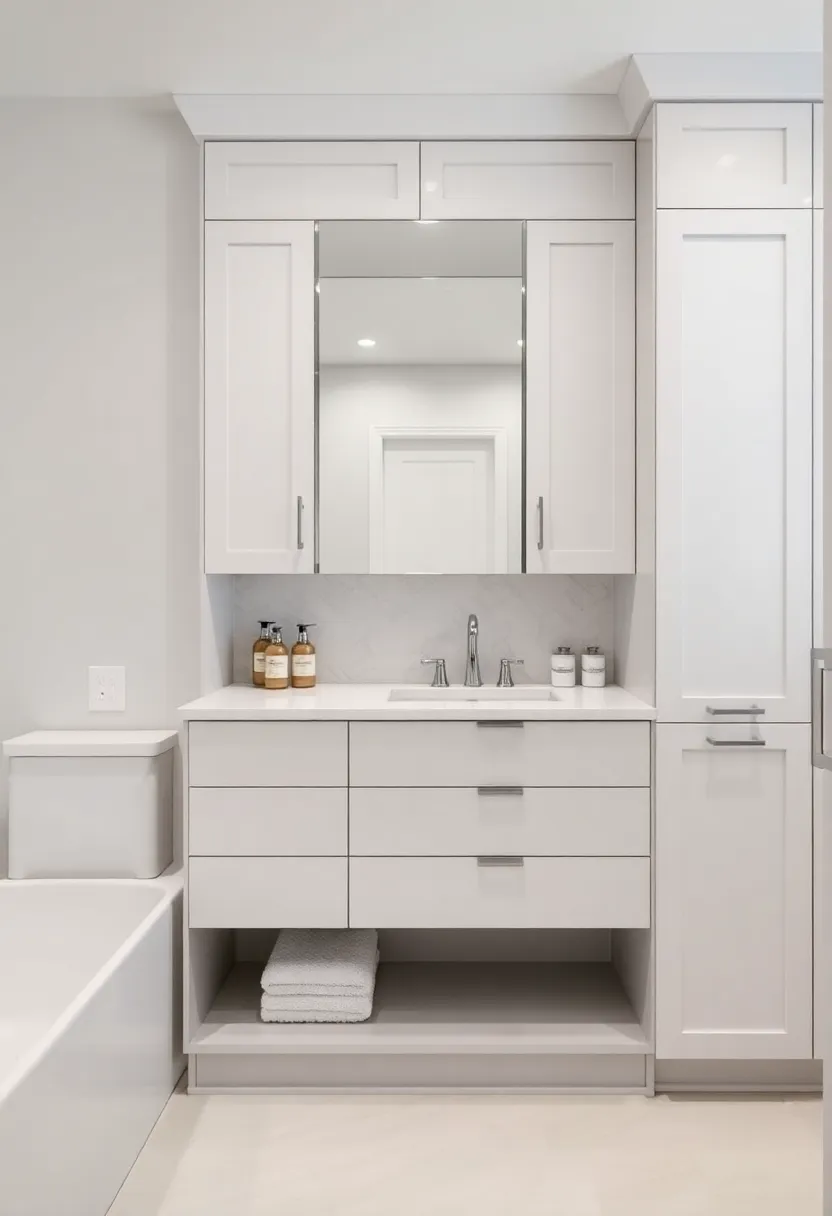 28 Modern Bathroom Ideas That Feel Sleek - 19. Custom Cabinetry 1