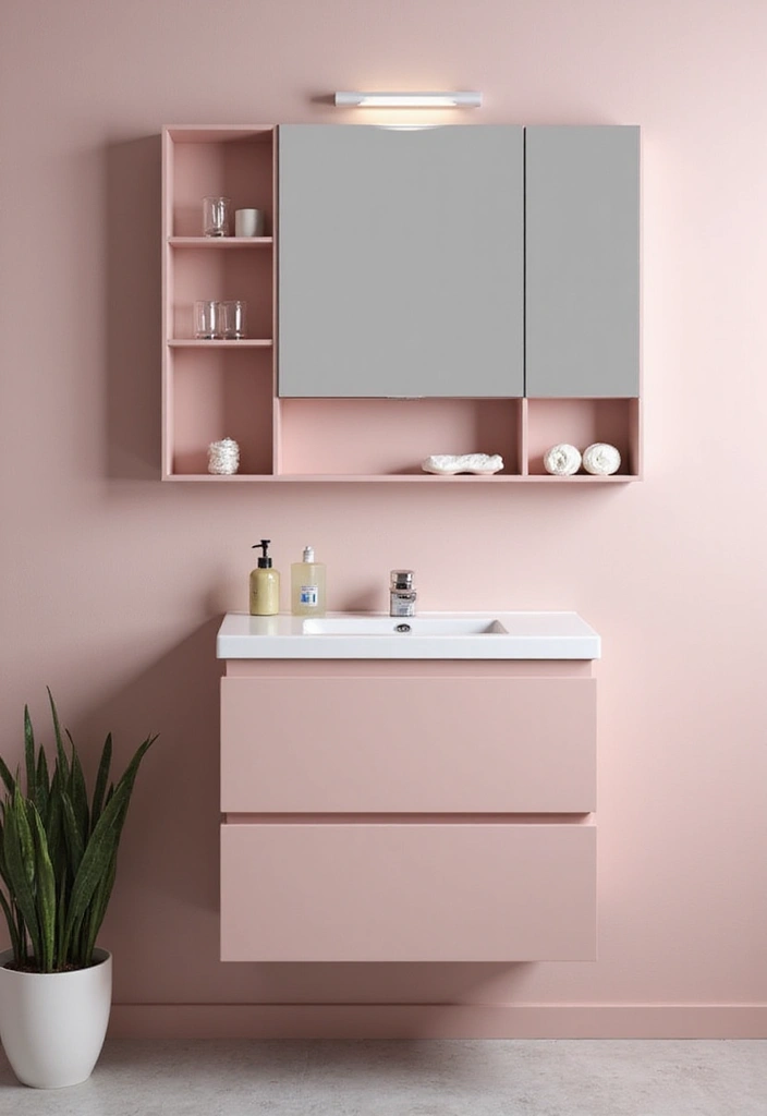 28 Small Bathroom Ideas Pink And Elegant - 4. Compact Vanity Solutions 1