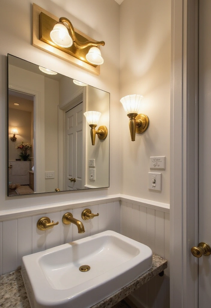 28 Small Half Bathroom Decor Ideas That Feel Spacious - 10. Smart Lighting 1