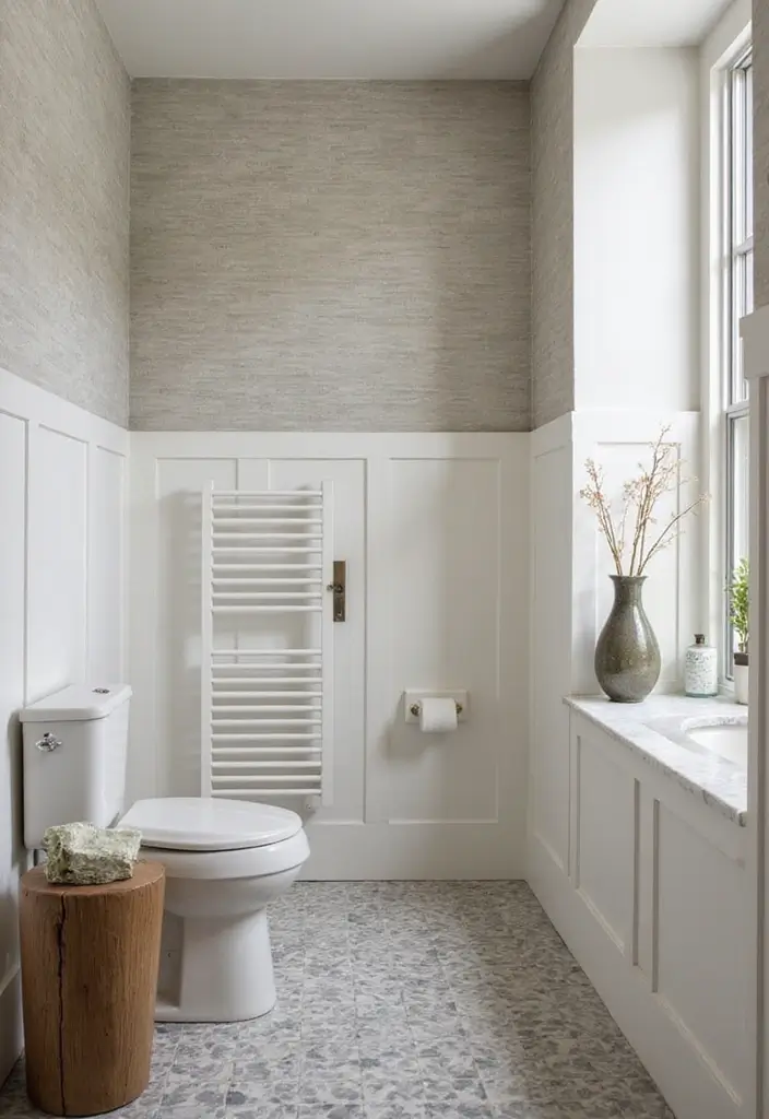 28 Small Half Bathroom Decor Ideas That Feel Spacious - 11. Textured Wall Treatments 1