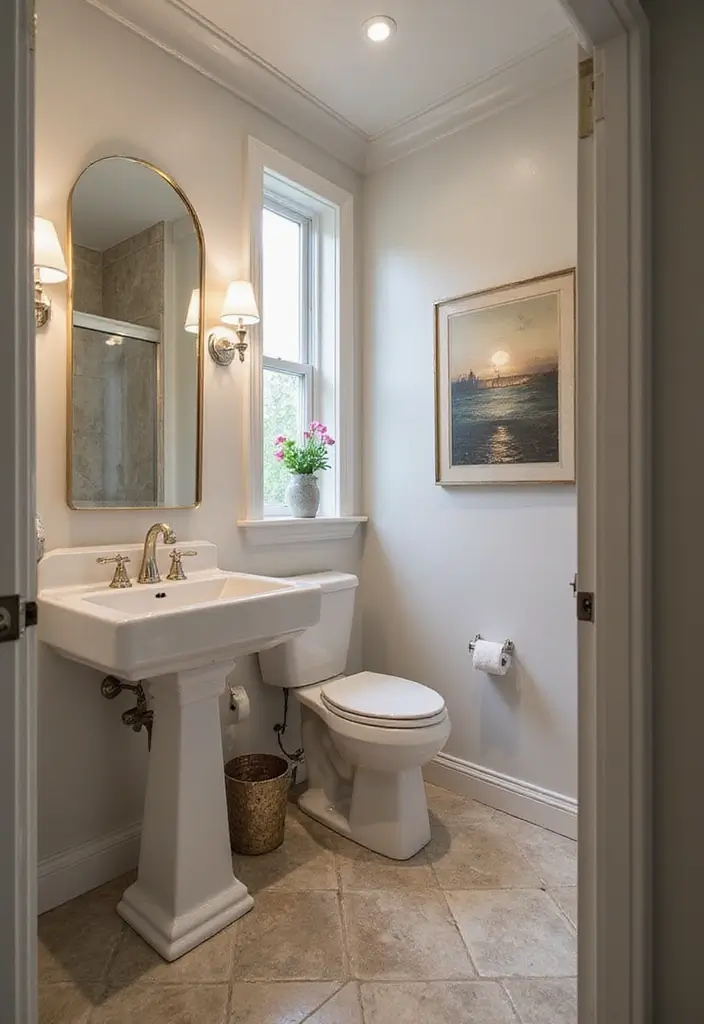 28 Small Half Bathroom Decor Ideas That Feel Spacious - 24. Elegant Sink Design 1