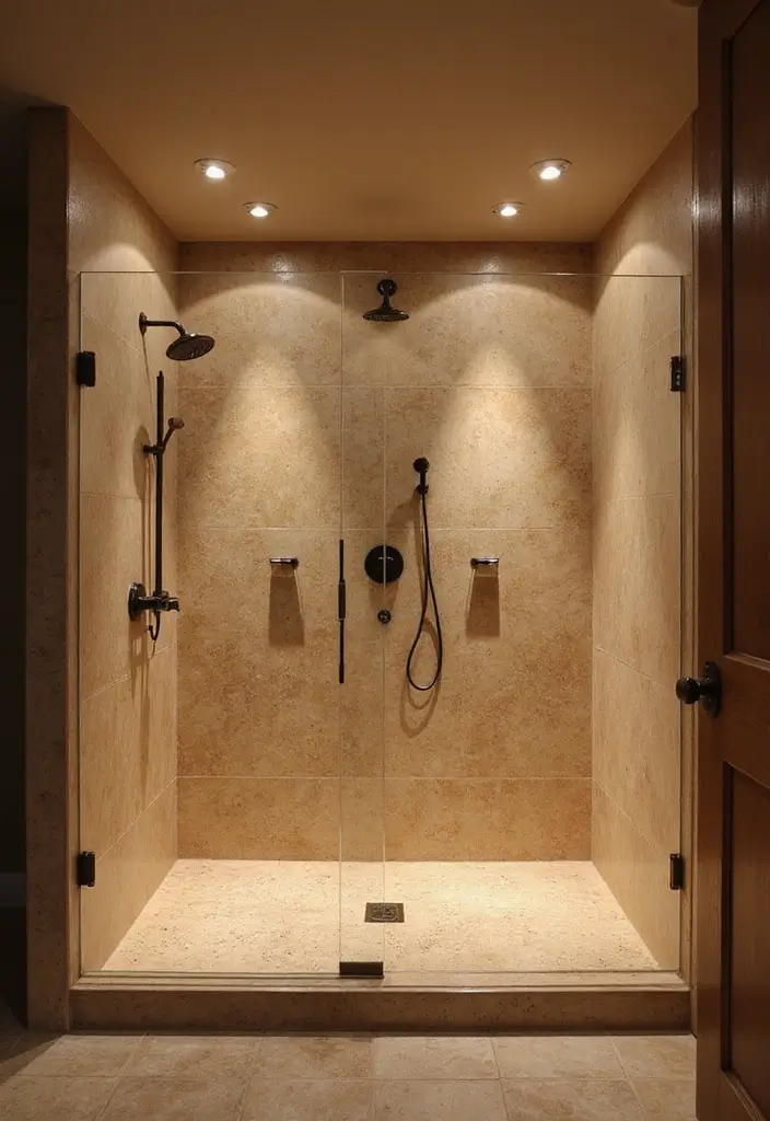 28 Walk In Bathroom Showers That Redefine Luxury - 13. Luxurious Lighting 1