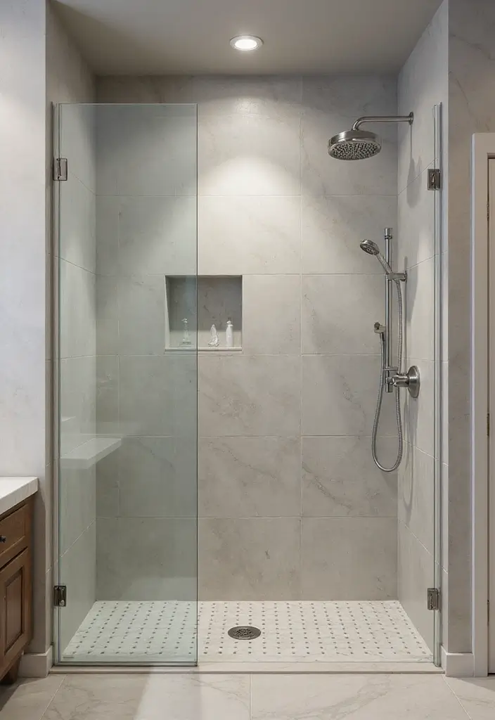28 Walk In Bathroom Showers That Redefine Luxury - 15. Customizable Shower Heads 1